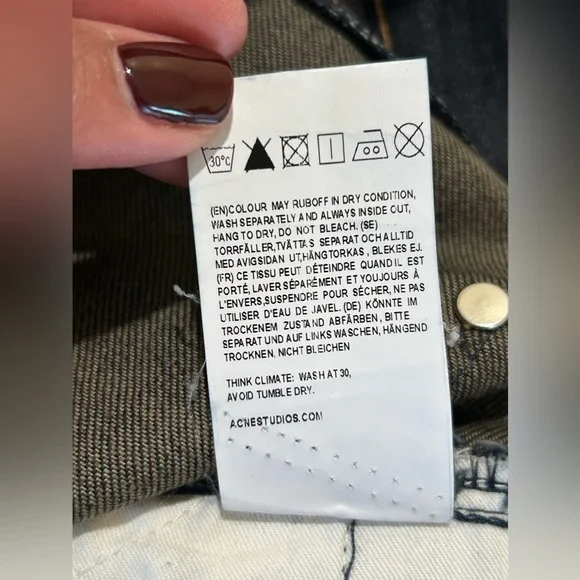 Acne Max Raw Mens Blue Skinny Jeans